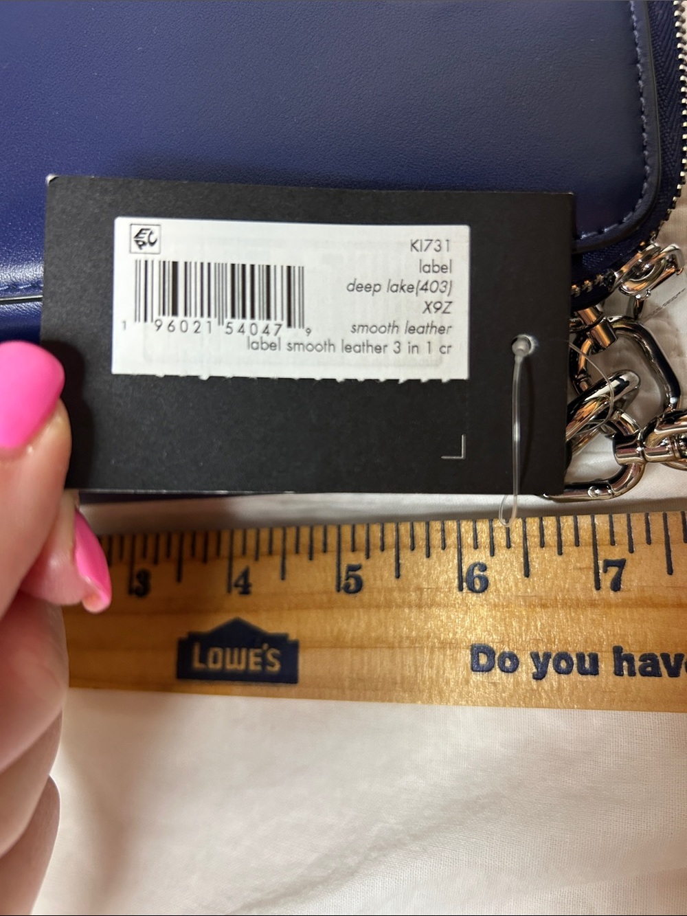 kate spade navy leather crossbody dual with silver hardware nwt - Picture 8 of 8